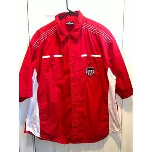 Red Ape mens red short sleeve button up shirt size 3x